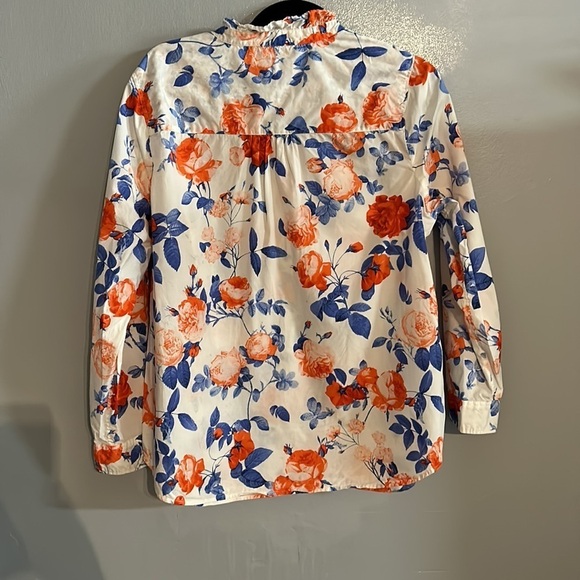 Talbots Ruffle Floral Popover Blouse size 1X petite - Picture 5 of 5